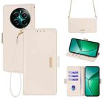 For Realme 12+ 5G Crossbody Chain Leather Phone Case(White)