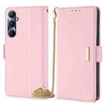 For Realme C65 4G Crossbody Chain Leather Phone Case(Pink)