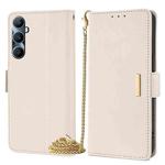 For Realme C65 4G Crossbody Chain Leather Phone Case(White)
