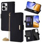 For Realme 14 5G Global Crossbody Chain Leather Phone Case(Black)