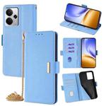 For Realme 14 5G Global Crossbody Chain Leather Phone Case(Blue)