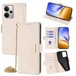 For Realme 14 5G Global Crossbody Chain Leather Phone Case(White)