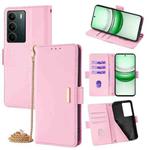 For Realme C71 4G Crossbody Chain Leather Phone Case(Pink)