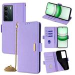 For Realme C71 4G Crossbody Chain Leather Phone Case(Purple)