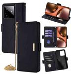 For Realme GT7 5G Crossbody Chain Leather Phone Case(Black)