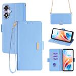 For OPPO A2X 5G / A2M 5G Crossbody Chain Leather Phone Case(Blue)