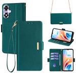 For OPPO A2X 5G / A2M 5G Crossbody Chain Leather Phone Case(Green)