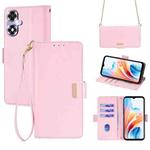 For OPPO A2X 5G / A2M 5G Crossbody Chain Leather Phone Case(Pink)