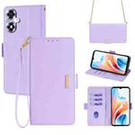For OPPO A2X 5G / A2M 5G Crossbody Chain Leather Phone Case(Purple)