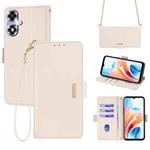For OPPO A2X 5G / A2M 5G Crossbody Chain Leather Phone Case(White)