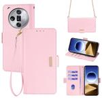 For OPPO Find 7 Ultra 5G Crossbody Chain Leather Phone Case(Pink)