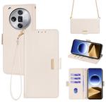 For OPPO Find 7 Ultra 5G Crossbody Chain Leather Phone Case(White)