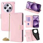 For OPPO Find X8s+ 5G Crossbody Chain Leather Phone Case(Pink)