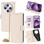 For OPPO Find X8s+ 5G Crossbody Chain Leather Phone Case(White)