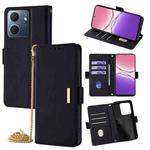 For OPPO A5x 5G Global Crossbody Chain Leather Phone Case(Black)