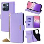 For OPPO A5x 5G Global Crossbody Chain Leather Phone Case(Purple)