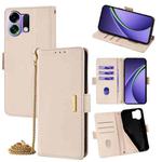 For OPPO K13 Turbo Pro Crossbody Chain Leather Phone Case(White)