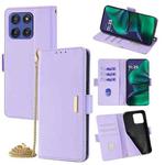 For Motorola Moto G Stylus 5G 2025 Crossbody Chain Leather Phone Case(Purple)