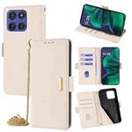 For Motorola Moto G Stylus 5G 2025 Crossbody Chain Leather Phone Case(White)