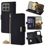 For Motorola Edge 60 Pro 5G Crossbody Chain Leather Phone Case(Black)