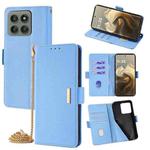 For Motorola Edge 60 Pro 5G Crossbody Chain Leather Phone Case(Blue)