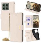For Motorola Edge 60 Pro 5G Crossbody Chain Leather Phone Case(White)