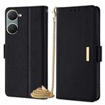For vivo Y03 4G Crossbody Chain Leather Phone Case(Black)