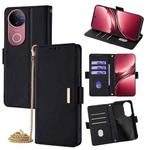 For vivo V50 5G Crossbody Chain Leather Phone Case(Black)