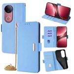 For vivo V50 5G Crossbody Chain Leather Phone Case(Blue)