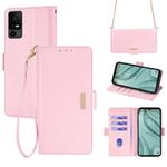 For TCL 40 XE 5G / 40X 5G / T601D Crossbody Chain Leather Phone Case(Pink)