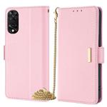 For TCL 505 4G Crossbody Chain Leather Phone Case(Pink)