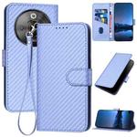 For ZTE nubia Focus Pro YX0070 Carbon Fiber Buckle Leather Phone Case with Lanyard(Light Purple)