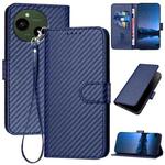 For Sharp Aquos R10 YX0070 Carbon Fiber Buckle Leather Phone Case with Lanyard(Royal Blue)