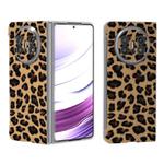 For Huawei Mate X5 Frosted Transparent Edge Leopard Print Phone Case(Gold)