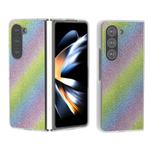 For Samsung Galaxy Z Fold6 5G Frosted Transparent Edge Diamond Phone Case(Rainbow)