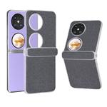 For Huawei Pocket 2 Three Parts Frosted Transparent Frame Diamond Phone Case(Black)