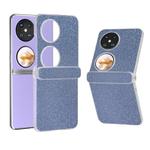 For Huawei Pocket 2 Three Parts Frosted Transparent Frame Diamond Phone Case(Blue)