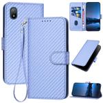 For Sony Xperia ACE 3 YX0070 Carbon Fiber Buckle Leather Phone Case with Lanyard(Light Purple)
