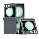 For Samsung Galaxy Z Flip6 Three Parts Frosted Transparent Frame Diamond Phone Case(Black)