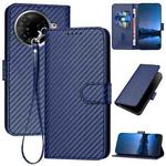 For Tecno Camon 30 Pro YX0070 Carbon Fiber Buckle Leather Phone Case with Lanyard(Royal Blue)