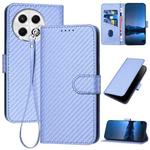 For Tecno Spark 30 Pro 4G YX0070 Carbon Fiber Buckle Leather Phone Case with Lanyard(Light Purple)