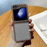 For Samsung Galaxy Z Flip5 Gradient Glitter Powder Electroplated Diamond PC Full Coverage Shockproof Phone Case(White)
