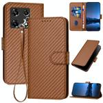 For Infinix Note 30 Pro YX0070 Carbon Fiber Buckle Leather Phone Case with Lanyard(Coffee)