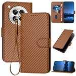 For Infinix Zero 40 4G / Zero 40 5G YX0070 Carbon Fiber Buckle Leather Phone Case with Lanyard(Coffee)