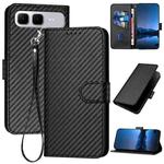 For Infinix Smart 10 Plus 4G YX0070 Carbon Fiber Buckle Leather Phone Case with Lanyard(Black)