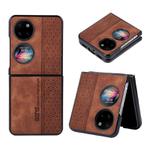 For Huawei Pocket 2 AZNS 3D Embossed Skin Feel Phone Case(Brown)