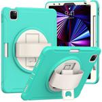 For iPad Pro 11 2024 Spider Wheel Silicone Hybrid PC Tablet Case(Mint Green)