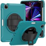 For iPad Pro 11 2024 Spider Wheel Silicone Hybrid PC Tablet Case(Blue)