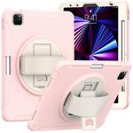 For iPad Pro 11 2024 Spider Wheel Silicone Hybrid PC Tablet Case(Cherry Blossoms Pink)