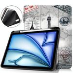 For iPad Air 11 2024 / 2025 Custer Painted 3-Fold Holder Smart Leather Tablet Case(Eiffel Tower)